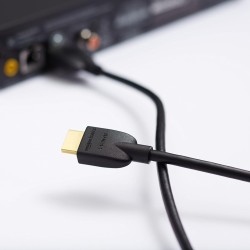 Amazon Basics Câble HDMI 4K de 7.6 m- Haute performance 18 Gbps avec Ethernet, 4K@60Hz, 2160p, Noir