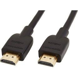 Amazon Basics Lot de 2 câbles HDMI 4K de 0,9 m - Haute performance 18 Gbps avec Ethernet, 4K@60Hz, 2160p, Noir, (0.9 m)