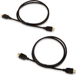 Amazon Basics Lot de 2 câbles HDMI 4K de 0,9 m - Haute performance 18 Gbps avec Ethernet, 4K@60Hz, 2160p, Noir, (0.9 m)