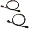 Amazon Basics Lot de 2 câbles HDMI 4K de 0,9 m - Haute performance 18 Gbps avec Ethernet, 4K@60Hz, 2160p, Noir, (0.9 m)