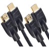 Amazon Basics Lot de 2 câbles HDMI 4K de 3 m - Haute performance 18 Gbps avec Ethernet, 4K@60Hz, 2160p, Noir