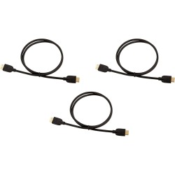 Amazon Basics Lot de 3 câbles HDMI 4K de 0,9 m - Haute performance 18 Gbps avec Ethernet, 4K@60Hz, 2160p, Noir