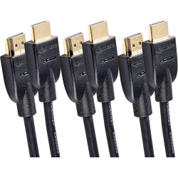 Amazon basics hdmi cable, 3-pack, 10ft, 4k@60hz, high-speed 4k hdmi 2.0 cord (18gbps), 2160p, 48 bit, compatible with tv/ps5/xbo