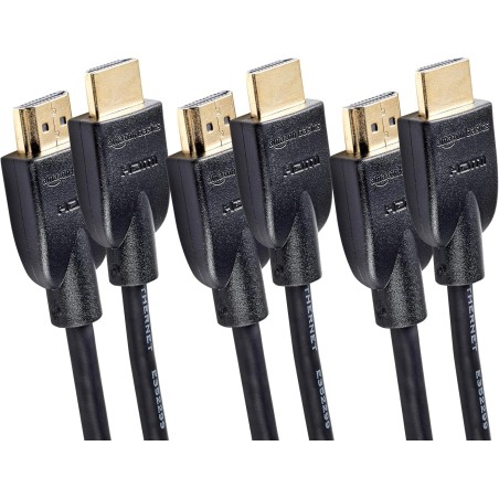 Amazon basics hdmi cable, 3-pack, 10ft, 4k@60hz, high-speed 4k hdmi 2.0 cord (18gbps), 2160p, 48 bit, compatible with tv/ps5/xbo