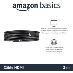 Amazon basics hdmi cable, 3-pack, 10ft, 4k@60hz, high-speed 4k hdmi 2.0 cord (18gbps), 2160p, 48 bit, compatible with tv/ps5/xbo
