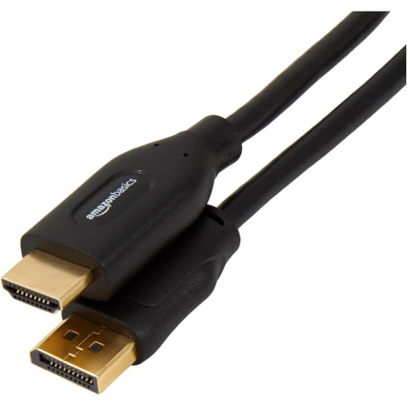 Amazon Basics Câble DisplayPort (Source) vers HDMI (écran), unidirectionnel, 4k à 30 Hz, 1920x1200, 1080p, connecteurs plaqués O