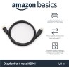 Amazon Basics Câble DisplayPort vers HDMI - 1.8 m, Lot de 10, Noir