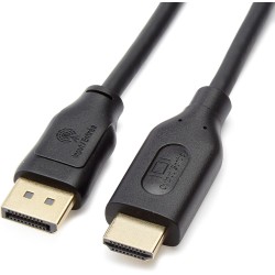 Amazon Basics Câble DisplayPort vers HDMI - 1.8 m, Lot de 10, Noir
