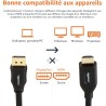 Amazon Basics Câble DisplayPort vers HDMI avec connecteurs plaqués Or - 7.6 m, Noir