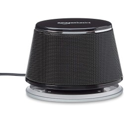 Amazon Basics Haut-parleurs stéréo 2.0 pour PC ou ordinateur portable, entrée auxiliaire 3,5 mm, alimentation USB, 1 paire, noir