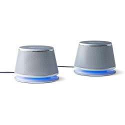 Amazon Basics Haut-parleurs stéréo 2.0 pour PC ou ordinateur portable, entrée auxiliaire 3,5 mm, alimentation USB, 1 paire, Arge