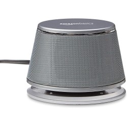 Amazon Basics Haut-parleurs stéréo 2.0 pour PC ou ordinateur portable, entrée auxiliaire 3,5 mm, alimentation USB, 1 paire, Arge