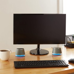Amazon Basics Haut-parleurs stéréo 2.0 pour PC ou ordinateur portable, entrée auxiliaire 3,5 mm, alimentation USB, 1 paire, Arge