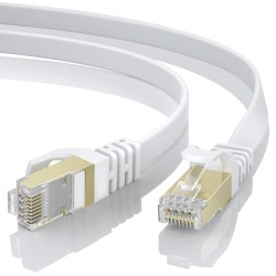 BUSOHE Câble Ethernet Cat 8 1,5M, Câble Réseau LAN Gigabit RJ45 Plat Haute Vitesse, Cordon de Brassage Internet 40Gbps 2000MHz c