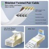 BUSOHE Câble Ethernet Cat 8 2M, Câble Réseau LAN Gigabit RJ45 Plat Haute Vitesse, Cordon de Brassage Internet 40Gbps 2000MHz com