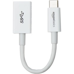 Amazon Basics Câble Adaptateur Femelle USB 3.1 Gen 1 USB-C vers USB-A, Haut débit 5 Gbit/s, certifié USB-If, pour Ordinateurs Po