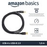 Amazon Basics Cable Imprimante 2.0 USB-A a USB-B (1.8 m) Noir