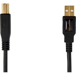 Amazon Basics Câble USB 2.0 A-mâle vers B-mâle avec connecteurs plaqué Or (3 m), Noir