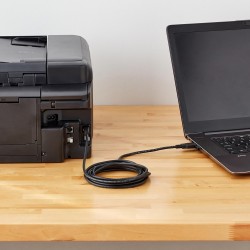 Amazon Basics Câble USB 2.0 A-mâle vers B-mâle avec connecteurs plaqué Or (3 m), Noir