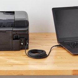 Amazon Basics PC045 Câble d'imprimante USB-A 2.0 mâle vers USB-B mâle, 4.8 m, Noir