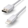Amazon Basics Câble USB-A vers Lightning en nylon tressé Chargeur certifié MFi pour iPhone, 0.9 m, Argenté