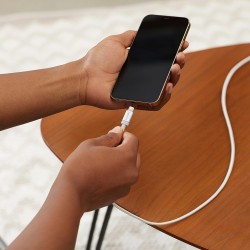 Amazon Basics Câble USB-A vers Lightning en nylon tressé Chargeur certifié MFi pour iPhone, 0.9 m, Argenté