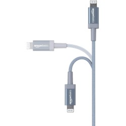Amazon Basics Câble USB-A vers Lightning en nylon tressé Chargeur certifié MFi pour iPhone, 0.9 m, Gris foncé