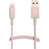 Amazon Basics Câble USB-A vers Lightning en nylon tressé Chargeur certifié MFi pour iPhone Rose doré, 0.9 m