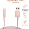 Amazon Basics Câble USB-A vers Lightning en nylon tressé Chargeur certifié MFi pour iPhone Rose doré, 0.9 m