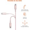 Amazon Basics Câble USB-A vers Lightning en nylon tressé Chargeur certifié MFi pour iPhone Rose doré, 0.9 m