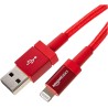 Amazon Basics Câble USB-A vers Lightning en nylon tressé Chargeur certifié MFi pour iPhone Rouge 1.8 m