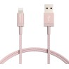 Amazon Basics Câble USB A vers Lightning en nylon tressé Chargeur certifié MFi pour iPhone Rose doré 0.9 m Lot de 2