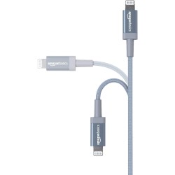 Amazon Basics Câble USB-A vers Lightning en nylon tressé Chargeur certifié MFi pour iPhone, 1.8 m, Gris foncé