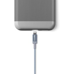 Amazon Basics Câble USB-A vers Lightning en nylon tressé Chargeur certifié MFi pour iPhone, 1.8 m, Gris foncé