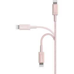 Amazon Basics Câble USB-A vers Lightning en nylon tressé Chargeur certifié MFi pour iPhone Rose doré, 1.8 m