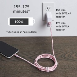 Amazon Basics Câble USB-A vers Lightning en nylon tressé Chargeur certifié MFi pour iPhone Rose doré, 1.8 m
