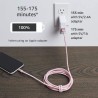 Amazon Basics Câble USB-A vers Lightning en nylon tressé Chargeur certifié MFi pour iPhone Rose doré, 1.8 m