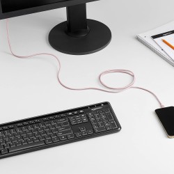 Amazon Basics Câble USB-A vers Lightning en nylon tressé Chargeur certifié MFi pour iPhone Rose doré, 1.8 m