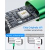 Aioneus Cable iPhone Chargeur iPhone [3m/Lot de 3] Cable Lightning USB MFi Certifié Nylon Tressé Cordon Charge Rapide Fil Ultra 