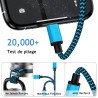 Aioneus Cable iPhone Chargeur iPhone [3m/Lot de 3] Cable Lightning USB MFi Certifié Nylon Tressé Cordon Charge Rapide Fil Ultra 