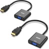 BENFEI Lot de 2 adaptateurs HDMI vers VGA plaqués Or (mâle vers Femelle) pour Ordinateur, PC, Moniteur, projecteur, HDTV, Chrome