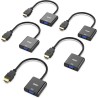 BENFEI - Câble HDMI vers VGA, plaqué Or, Lot de 5, mâle-Femelle pour Ordinateur, Ordinateur Portable, PC, Moniteur, projecteur, 