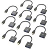 BENFEI Lot de 10 adaptateurs HDMI vers VGA plaqués Or (mâle vers Femelle) pour Ordinateur, PC, Moniteur, projecteur, HDTV, Chrom