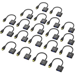 Adaptateur HDMI vers VGA, BENFEI Lot de 20 adaptateurs HDMI vers VGA plaqués Or (mâle vers Femelle) pour Ordinateur, PC, Moniteu