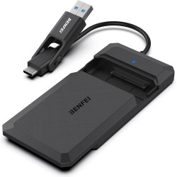 BENFEI Boîtier Externe pour Disque Dur 2,5", boîtier USB 3.2 Gen 1 6Gbps pour SATA HDD et SSD de 2,5'' et 7/9,5 mm, USB C/A 2 en