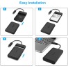 BENFEI Boîtier Externe pour Disque Dur 2,5", boîtier USB 3.2 Gen 1 6Gbps pour SATA HDD et SSD de 2,5'' et 7/9,5 mm, USB C/A 2 en