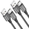 Raviad cable usb c charge rapide 3.1a, [1m, lot de 2] câble usb vers usb c nylon cable chargeur type c pour iphone 17 16 15, sam