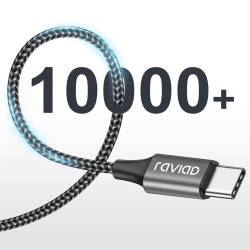 Raviad cable usb c charge rapide 3.1a, [1m, lot de 2] câble usb vers usb c nylon cable chargeur type c pour iphone 17 16 15, sam