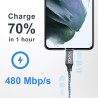 Raviad cable usb c charge rapide 3.1a, [2m, lot de 2] câble usb vers usb c nylon cable chargeur type c pour iphone 17 16 15, sam