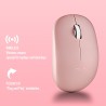 Ngs fog pro rose - souris sans fil, souris optique 1000 dpi, interface nano usb, boutons silencieux, 2 boutons et molette de déf
